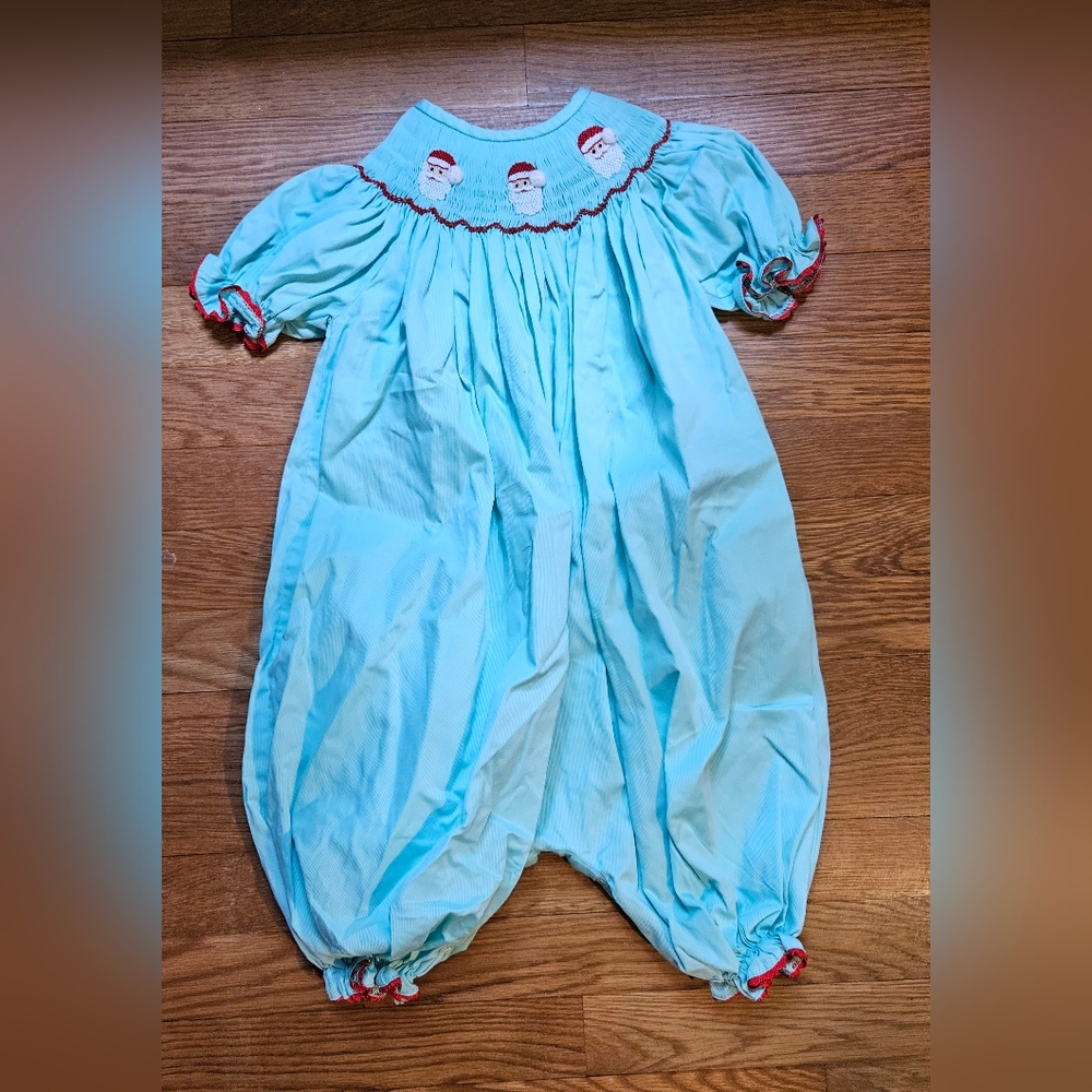 Smockingbird Santa Romper